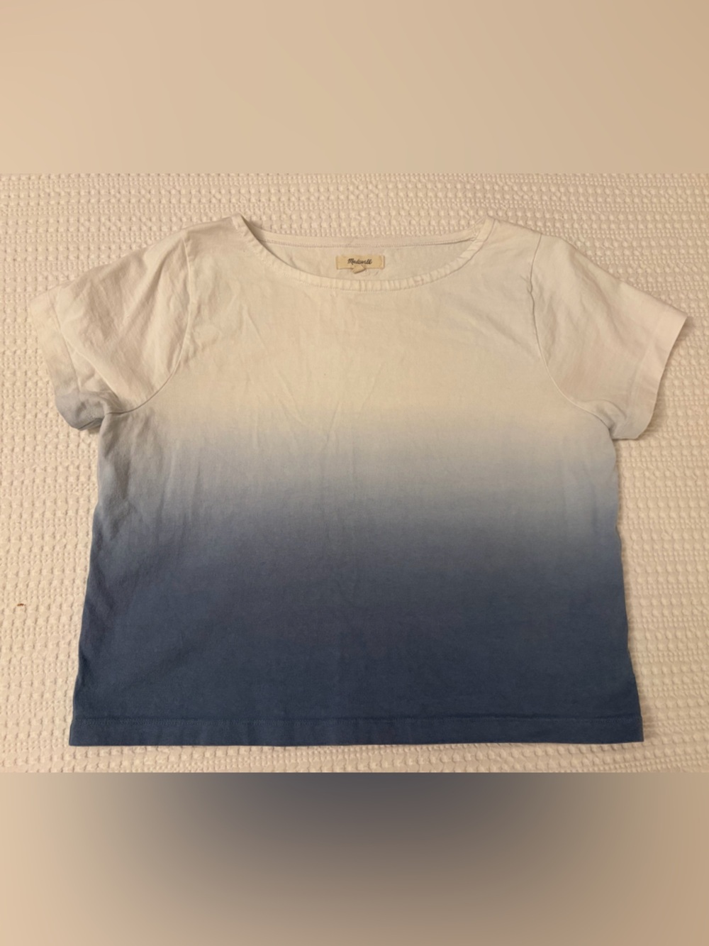 Madewell White Boxy Crop Crew Neck Tee